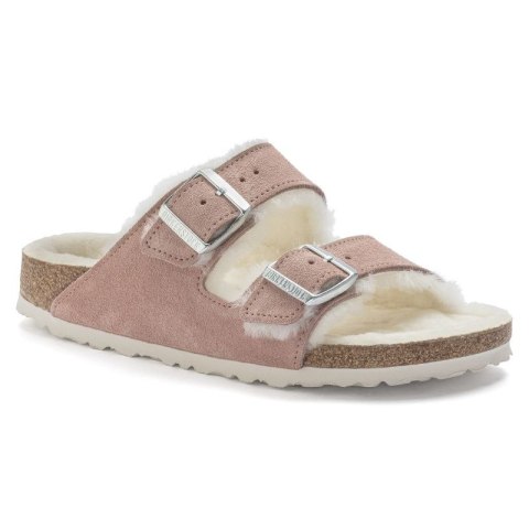 Klapki ocieplane Birkenstock Arizona Suede Leather Shearling Pink Clay LAF wąskie narrow (1023258) Klapki ocieplane Birkenstock Arizona Suede Leather Shearling Pink Clay LAF wąskie narrow (1023258)