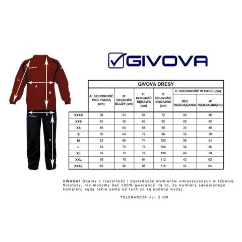 Dres Givova Tuta Visa TR018 1310 Dres Givova Tuta Visa TR018 1310