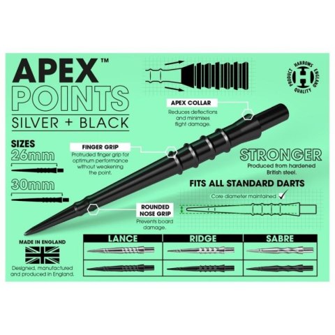 Końcówki do rzutek steeltip Harrows Apex Ride HS-TNK-000013914 Końcówki do rzutek steeltip Harrows Apex Ride HS-TNK-000013914